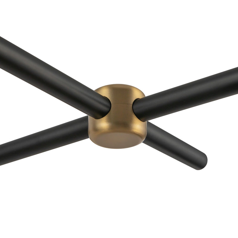 Alora LP491452MBTJ Four Light Linear Pendant, Matte Black/Tan Jute