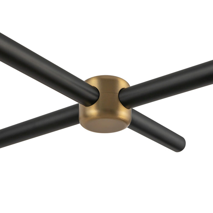 Alora LP491452MBTJ Four Light Linear Pendant, Matte Black/Tan Jute