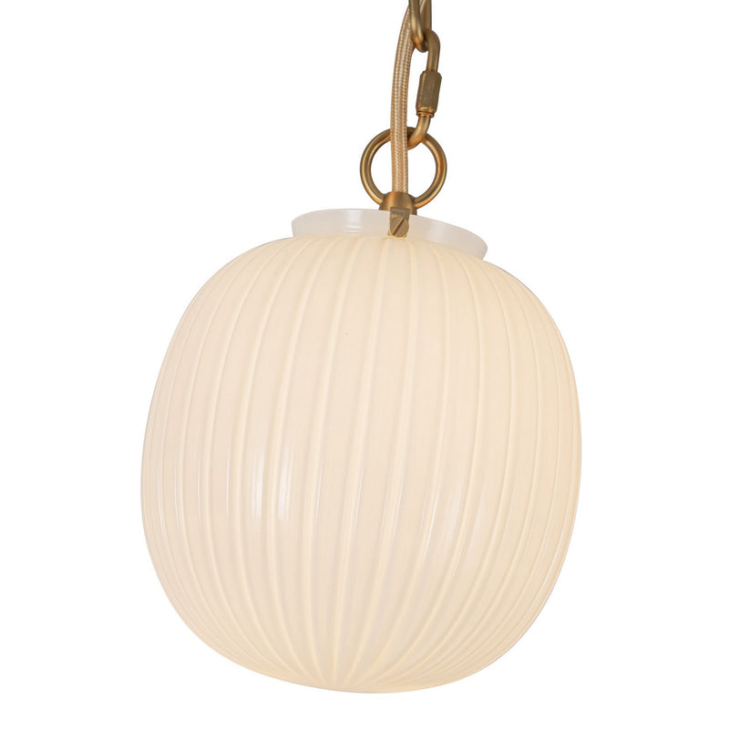 Alora MP579707BGGR Three Light Pendant, Brushed Gold/Glossy Ribbed Opal Glass