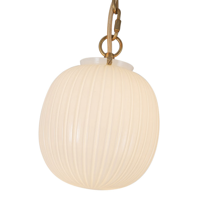 Alora MP579707BGGR Three Light Pendant, Brushed Gold/Glossy Ribbed Opal Glass