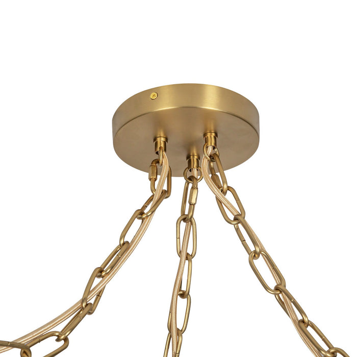 Alora MP579707BGGR Three Light Pendant, Brushed Gold/Glossy Ribbed Opal Glass