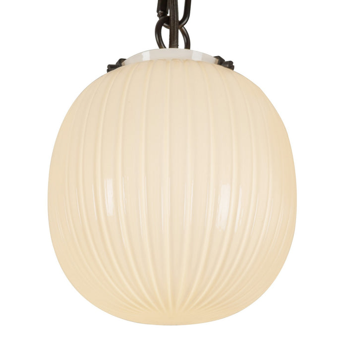 Alora MP579707MBGR Three Light Pendant, Matte Black/Glossy Ribbed Opal Glass