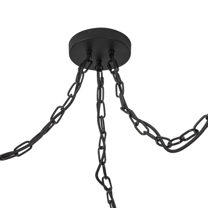 Alora MP579707MBGR Three Light Pendant, Matte Black/Glossy Ribbed Opal Glass