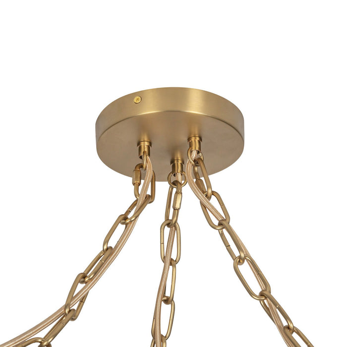 Alora MP579712BGGR Three Light Pendant, Brushed Gold/Glossy Ribbed Opal Glass