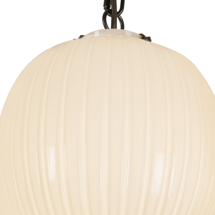 Alora MP579712MBGR Three Light Pendant, Matte Black/Glossy Ribbed Opal Glass