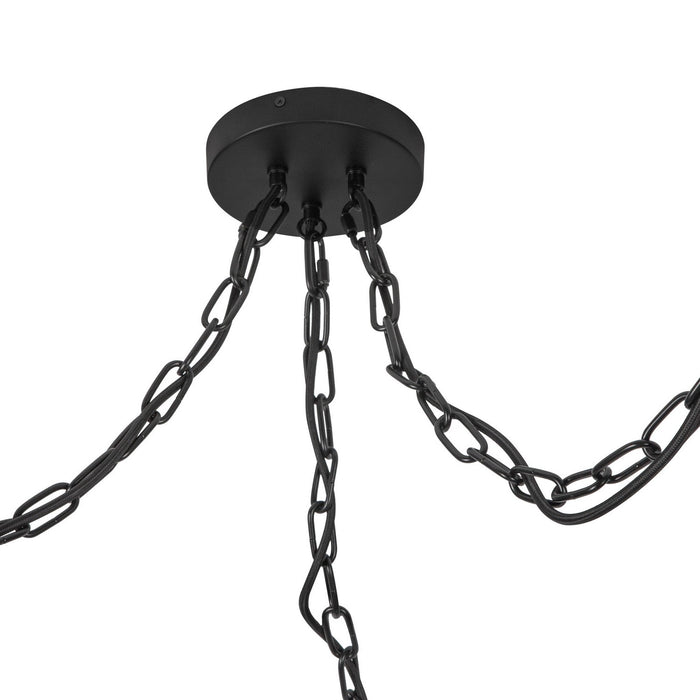 Alora MP579712MBGR Three Light Pendant, Matte Black/Glossy Ribbed Opal Glass