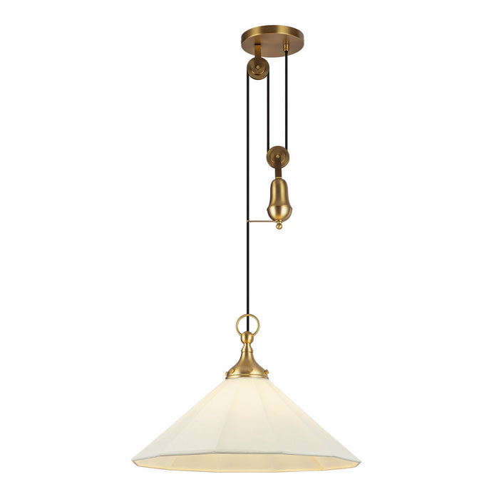 Alora PD447120BGWL One Light Pendant, Brushed Gold/White Linen