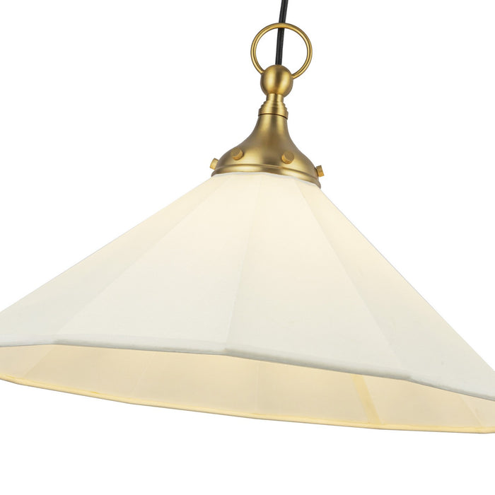Alora PD447120BGWL One Light Pendant, Brushed Gold/White Linen