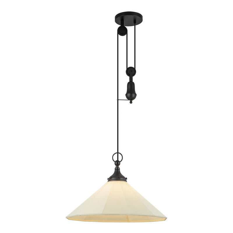 Alora PD447120MBWL One Light Pendant, Matte Black/White Linen