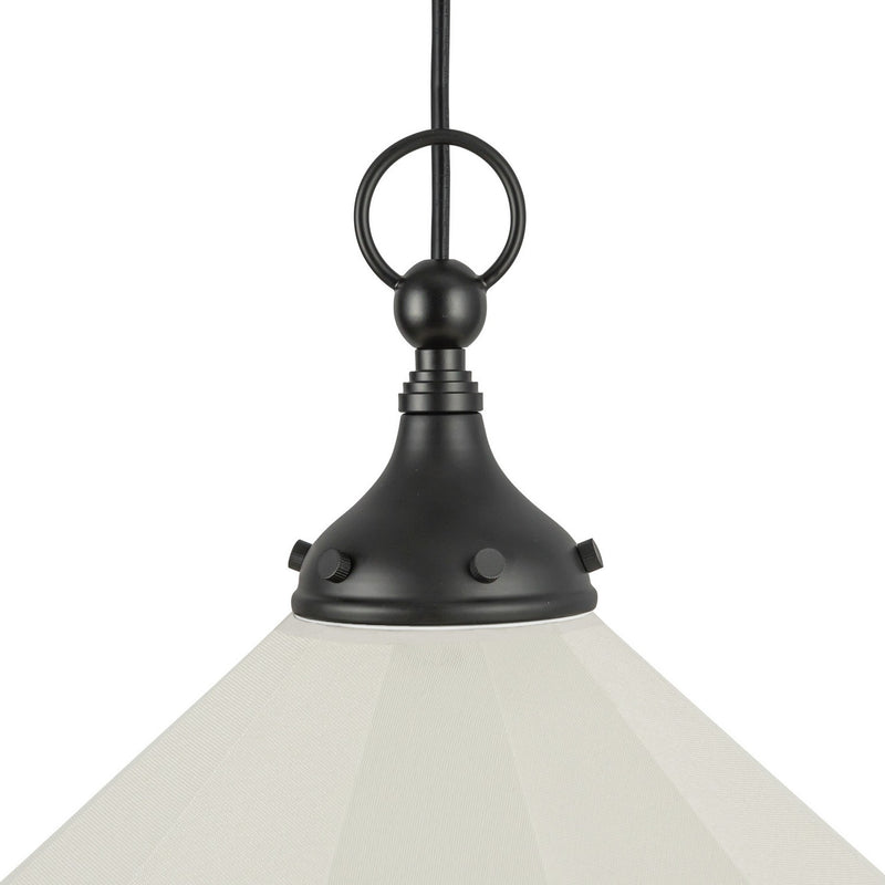 Alora PD447120MBWL One Light Pendant, Matte Black/White Linen