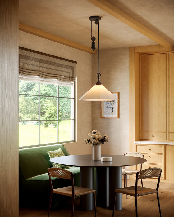 Alora PD447120MBWL One Light Pendant, Matte Black/White Linen