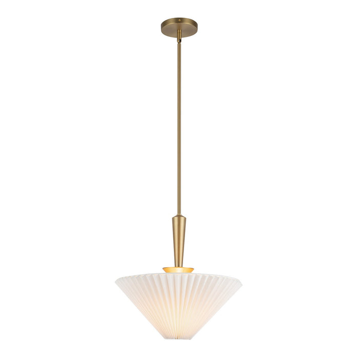 Alora PD497016BGFW One Light Pendant, Brushed Gold/Folded White