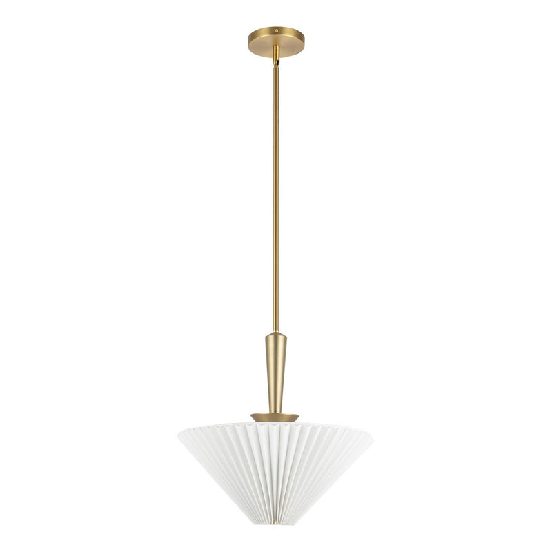 Alora PD497016BGFW One Light Pendant, Brushed Gold/Folded White
