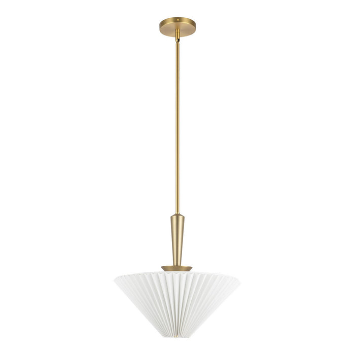 Alora PD497016BGFW One Light Pendant, Brushed Gold/Folded White