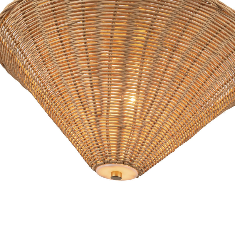 Alora PD497016BGRA One Light Pendant, Brushed Gold/Rattan