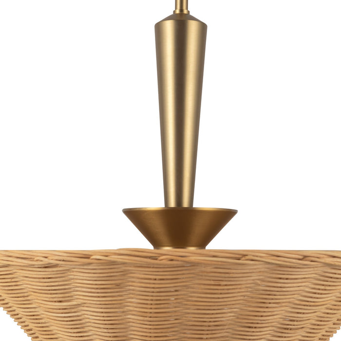 Alora PD497016BGRA One Light Pendant, Brushed Gold/Rattan