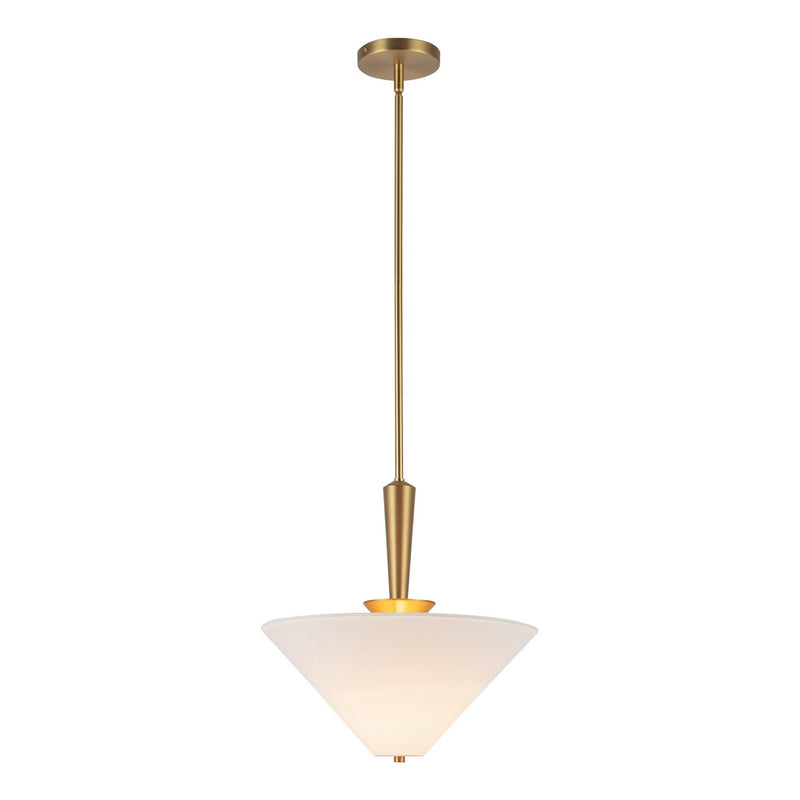 Alora PD497016BGWL One Light Pendant, Brushed Gold/White Linen
