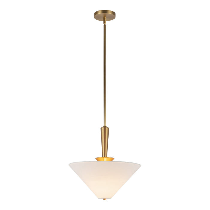 Alora PD497016BGWL One Light Pendant, Brushed Gold/White Linen