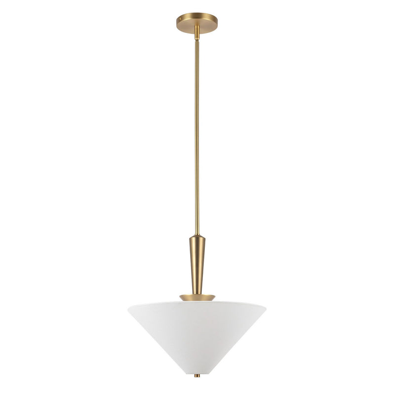 Alora PD497016BGWL One Light Pendant, Brushed Gold/White Linen