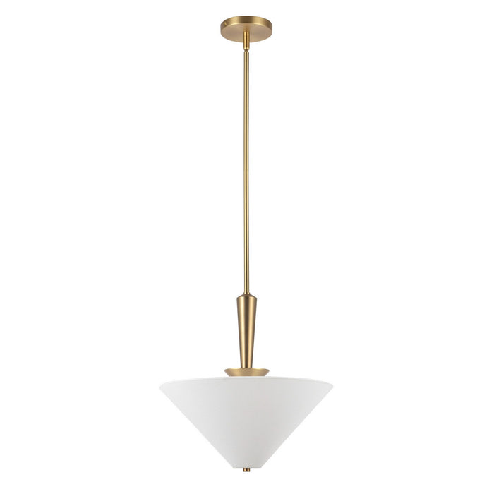 Alora PD497016BGWL One Light Pendant, Brushed Gold/White Linen