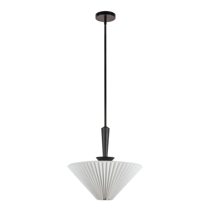 Alora PD497016MBFW One Light Pendant, Matte Black/Folded White
