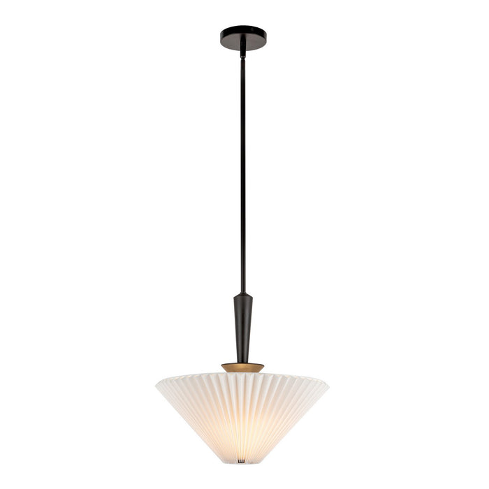 Alora PD497016MBFW One Light Pendant, Matte Black/Folded White