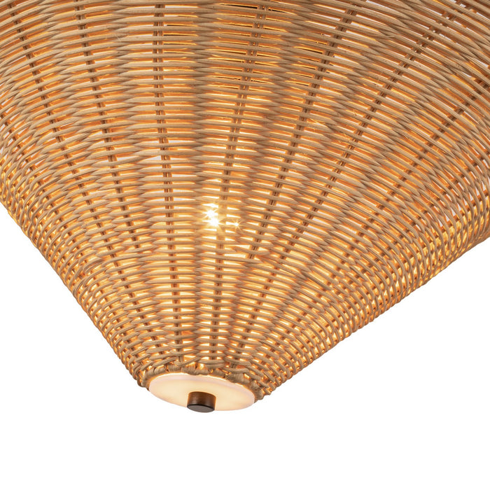 Alora PD497016MBRA One Light Pendant, Matte Black/Rattan