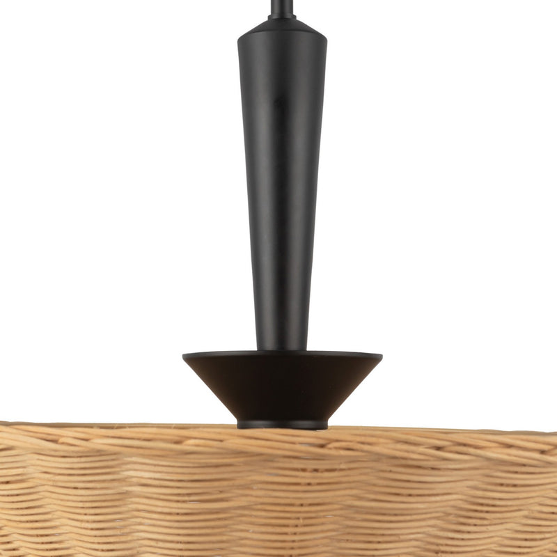 Alora PD497016MBRA One Light Pendant, Matte Black/Rattan