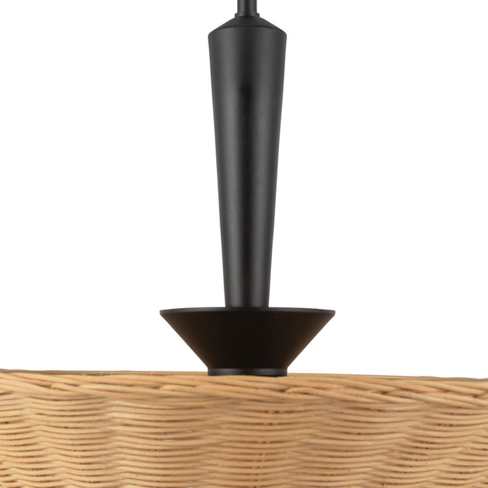 Alora PD497016MBRA One Light Pendant, Matte Black/Rattan