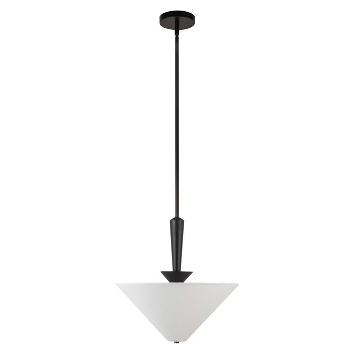 Alora PD497016MBWL One Light Pendant, Matte Black/White Linen