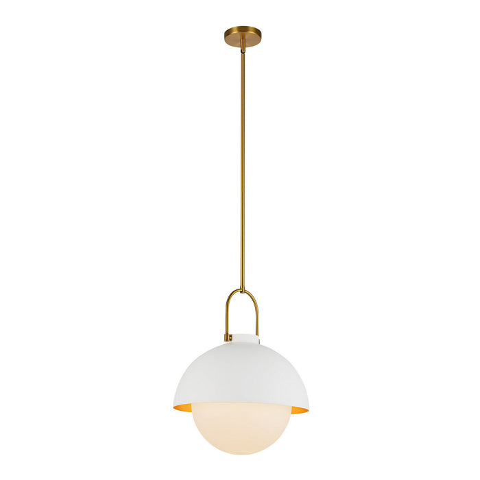 Alora PD507216WHOP One Light Pendant, White/Opal Glass