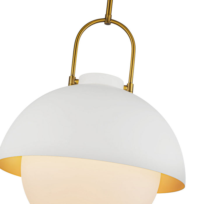 Alora PD507216WHOP One Light Pendant, White/Opal Glass