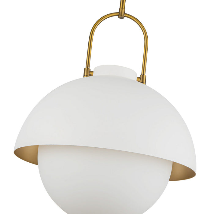 Alora PD507216WHOP One Light Pendant, White/Opal Glass