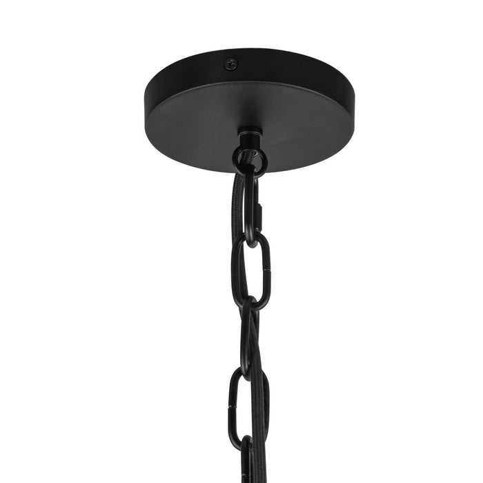 Alora PD579107MBGR One Light Pendant, Matte Black/Glossy Ribbed Opal Glass