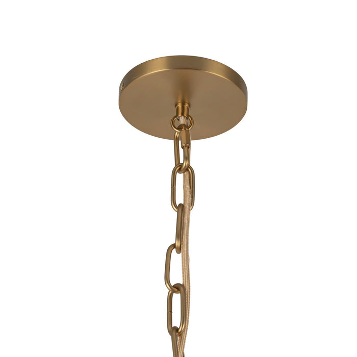Alora PD579112BGGR One Light Pendant, Brushed Gold/Glossy Ribbed Opal Glass