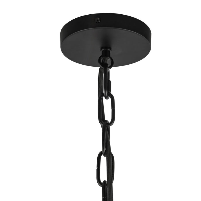 Alora PD579112MBGR One Light Pendant, Matte Black/Glossy Ribbed Opal Glass