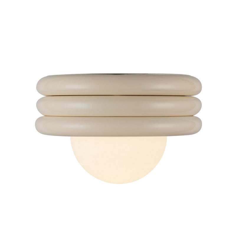 Alora SF426012PW One Light Semi-Flush Mount, Pearl White