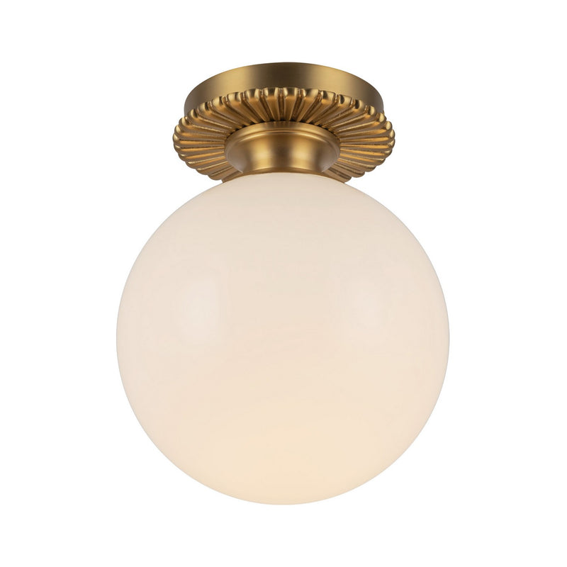 Alora SF430108BGGO One Light Semi-Flush Mount, Brushed Gold/Glossy Opal Glass