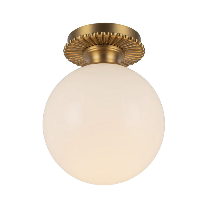Alora SF430108BGGO One Light Semi-Flush Mount, Brushed Gold/Glossy Opal Glass