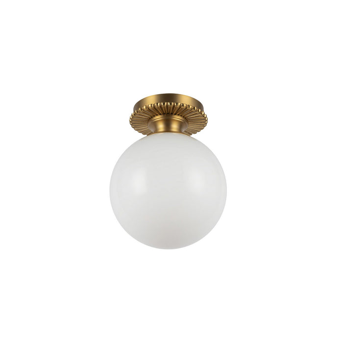 Alora SF430108BGGO One Light Semi-Flush Mount, Brushed Gold/Glossy Opal Glass