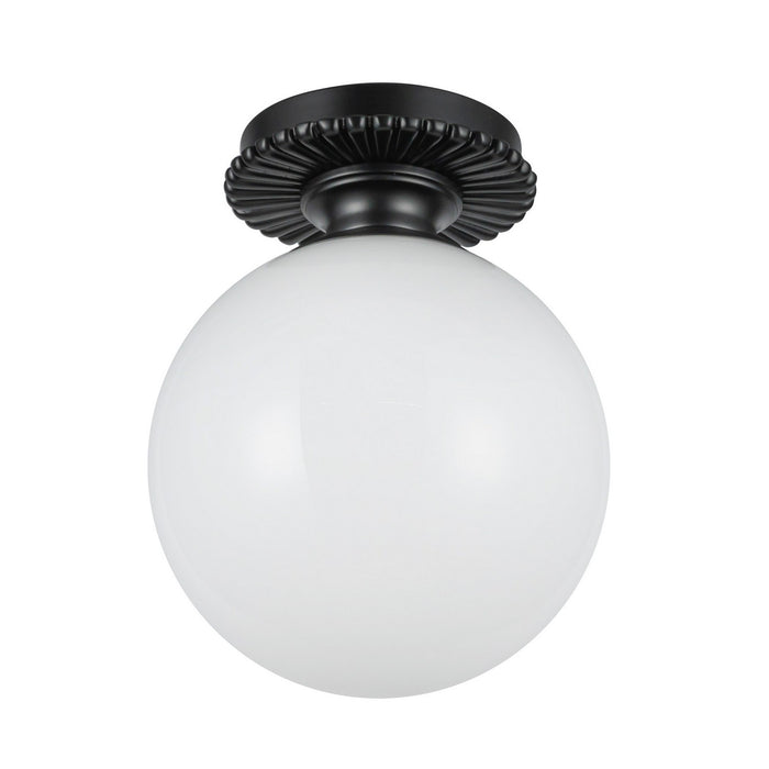 Alora SF430108MBGO One Light Semi-Flush Mount, Matte Black/Glossy Opal Glass