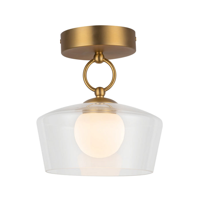Alora SF443308BGCL-UNV LED Semi Flush Mount, Brushed Gold/Clear Glass