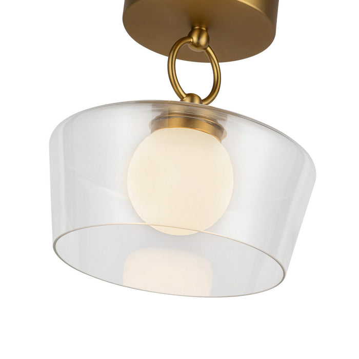 Alora SF443308BGCL-UNV LED Semi Flush Mount, Brushed Gold/Clear Glass