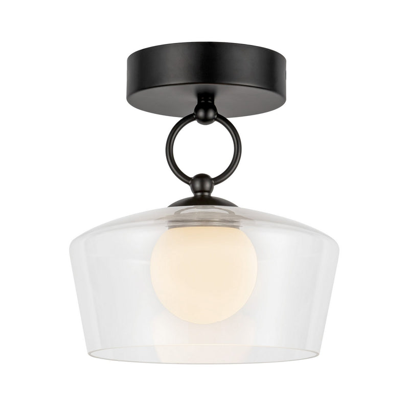 Alora SF443308MBCL-UNV LED Semi Flush Mount, Matte Black/Clear Glass