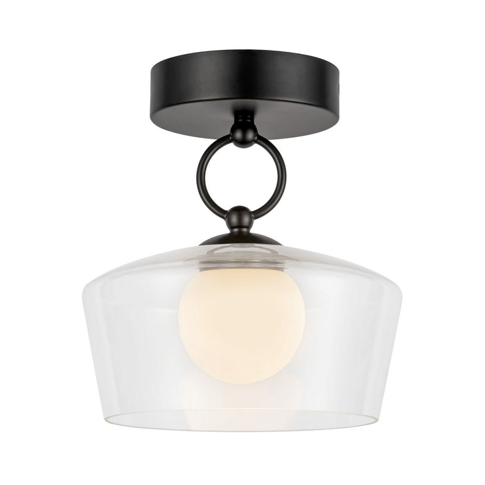 Alora SF443308MBCL-UNV LED Semi Flush Mount, Matte Black/Clear Glass