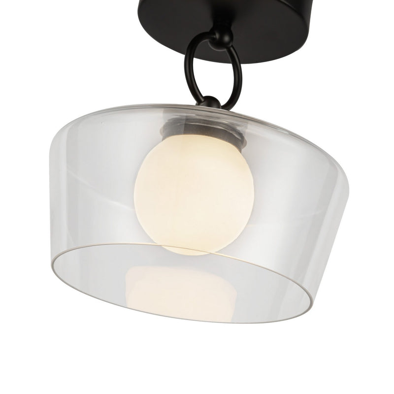 Alora SF443308MBCL-UNV LED Semi Flush Mount, Matte Black/Clear Glass
