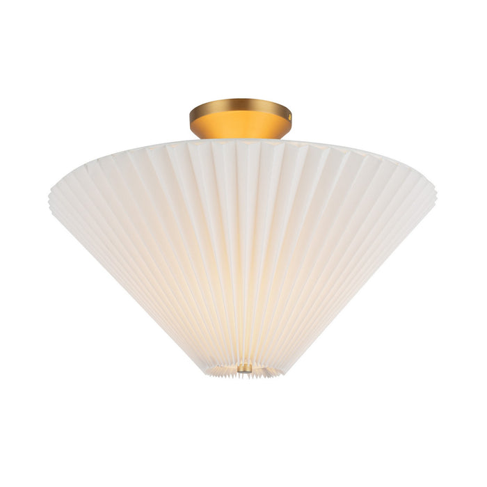 Alora SF497016BGFW One Light Semi-Flush Mount, Brushed Gold/Folded White