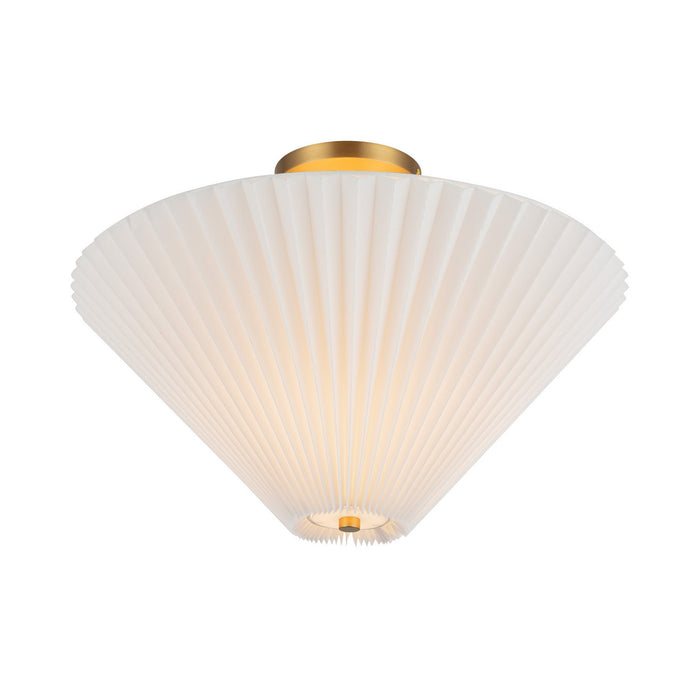 Alora SF497016BGFW One Light Semi-Flush Mount, Brushed Gold/Folded White
