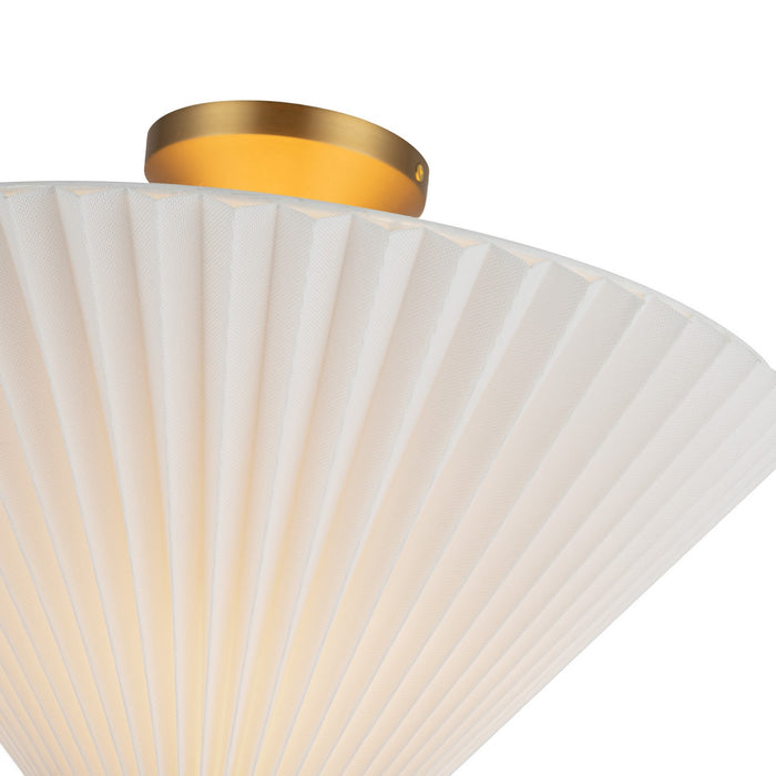 Alora SF497016BGFW One Light Semi-Flush Mount, Brushed Gold/Folded White
