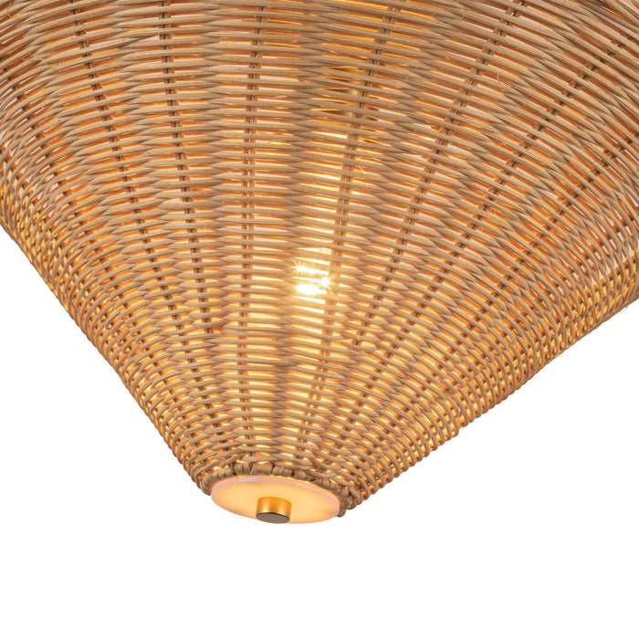 Alora SF497016BGRA One Light Semi-Flush Mount, Brushed Gold/Rattan